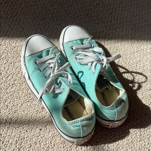Converse Low Top Sneakers in Teal/Mint Green and White